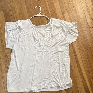 Lane Bryant White Short Sleeve Top